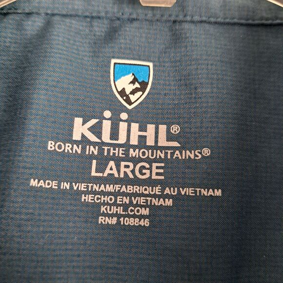 Kuhl Button Up Shirt Blue Mens Size Large Short Sleeve Plaid Outdoors - Picture 4 of 10